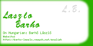 laszlo barho business card