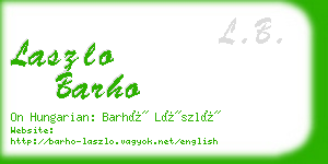 laszlo barho business card